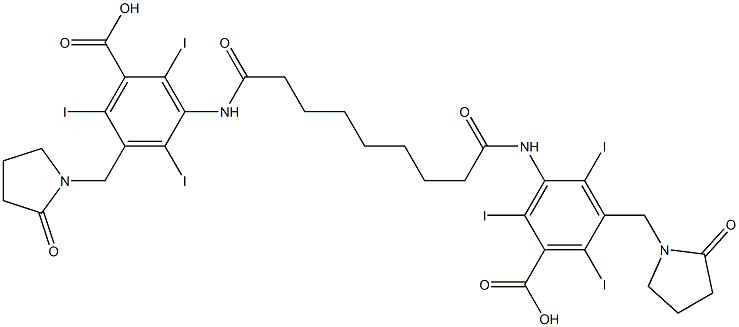 3,3'-(Azelaoyldiimino)bis[5-[(2-oxo-1-pyrrolidinyl)methyl]-2,4,6-triiodobenzoic acid] Struktur