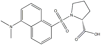 N-[[5-(Dimethylamino)-1-naphtyl]sulfonyl]-D-proline Struktur