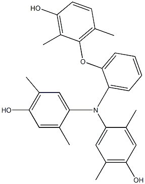 N,N-Bis(4-hydroxy-2,5-dimethylphenyl)-2-(3-hydroxy-2,6-dimethylphenoxy)benzenamine Struktur