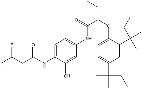 2-(3-Fluoropentanoylamino)-5-[2-(2,4-di-tert-amylphenoxy)butyrylamino]phenol Struktur