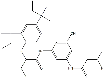 3-(3-Fluorobutyrylamino)-5-[2-(2,4-di-tert-amylphenoxy)butyrylamino]phenol Struktur