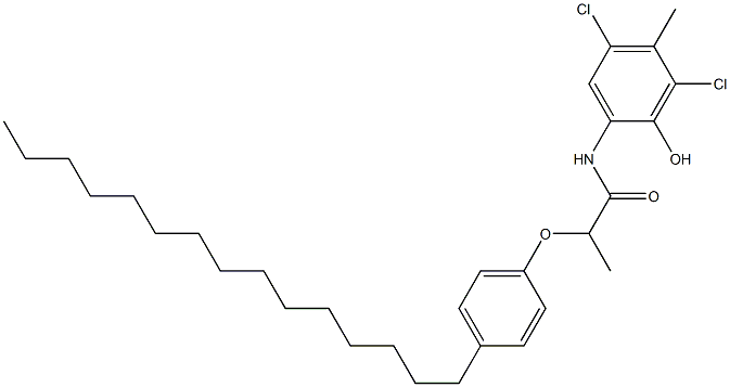 2-[2-(4-Pentadecylphenoxy)propanoylamino]-4,6-dichloro-5-methylphenol Struktur