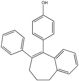 4-[(8-Phenyl-6,7-dihydro-5H-benzocyclohepten)-9-yl]phenol Struktur