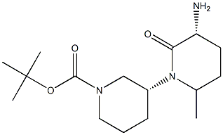 (3R,3'R)-tert-butyl 3-amino-6-methyl-2-oxo-1,3'-bipiperidine-1'-carboxylate Struktur