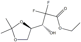 3-((R)-2,2-Dimethyl-1,3-dioxolan-4-yl)-2,2-difluoro-3-hydroxypropanoic Acid (R)-Ethyl Ester Struktur