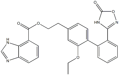 2-Ethoxy-1-((2'-(5-oxo-4,5-dihydro-1,2,4-oxadiazol-3-yl)biphenyl-4-yl)methyl)- Methyl 1H-benzimidazole-7-carboxylate Struktur