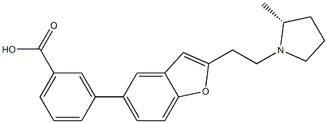 3-(2-(2-[2(R)-METHYL-1-PYRROLIDINYL]ETHYL)-1-BENZOFURAN-5-YL)BENZOIC ACID Struktur