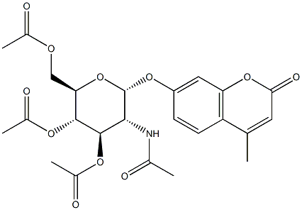 4-Methylumbelliferyl2-acetamido-3,4,6-tri-O-acetyl-2-deoxy-a-D-glucopyranoside Struktur