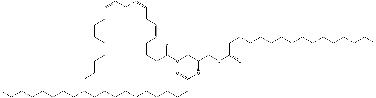 1-hexadecanoyl-2-eicosanoyl-3-(5Z,8Z,11Z,14Z-eicosatetraenoyl)-sn-glycerol Struktur