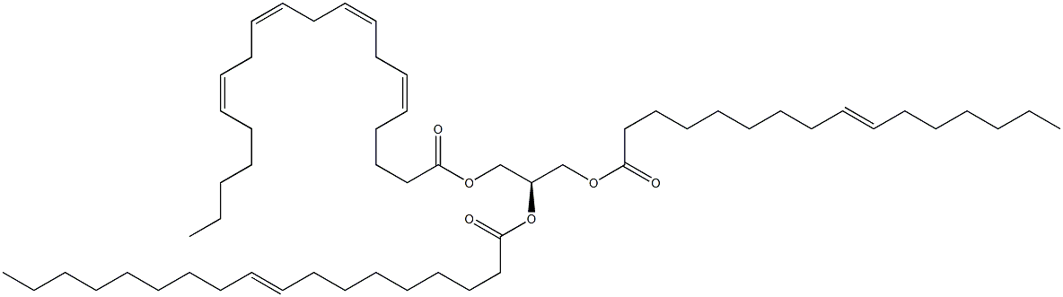 1-(9Z-hexadecenoyl)-2-(9Z-octadecenoyl)-3-(5Z,8Z,11Z,14Z-eicosatetraenoyl)-sn-glycerol Struktur