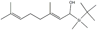 1-(t-Butyldimethylsilyl)-3,7-dimethyl-octa-2,6-dien-1-ol Struktur