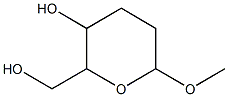 2-Hydroxymethyl-6-methoxytetrahydropyran-3-ol Struktur