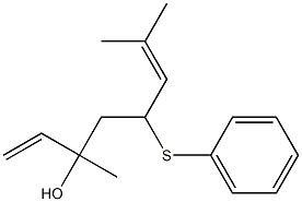 3,7-Dimethyl-5-(phenylthio)octa-1,6-dien-3-ol Struktur