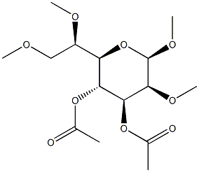 Methyl 3,4-di-O-acetyl-2,6,7-tri-O-methyl-alpha-l-glycero-d-mannohepto pyranoside Struktur