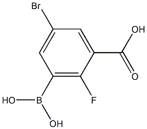 3-Borono-5-bromo-2-fluorobenzoic acid Struktur