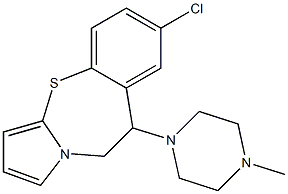 7-chloro-9-(4-methylpiperazin-1-yl)-9,10-dihydropyrrolo(2,1-b)(1,3)benzothiazepine Struktur