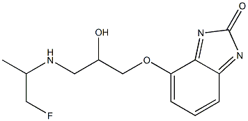 4-(3-((1-fluoroprop-2-yl)amino)-2-hydroxypropoxy)-2H-benzimidazol-2-one Struktur