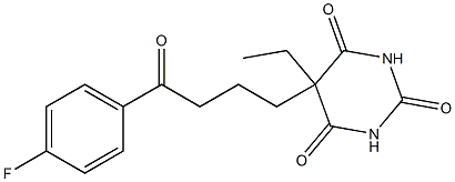 5-ethyl-5-(4-fluorobenzoylpropyl)barbituric acid Struktur