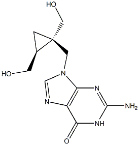 9-((cis-1,2-bis(hydroxymethyl)cycloprop-1-yl)methyl)guanine Struktur