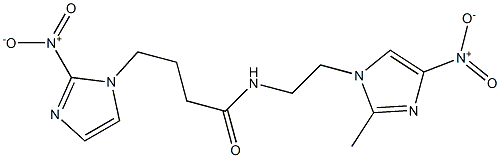 N-(2-(2-methyl-5-nitroimidazolyl)ethyl)-4-(2-nitroimidazolyl)butanamide Struktur