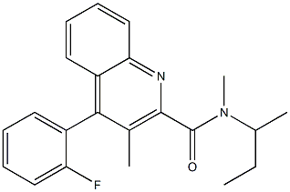 N-methyl-3-methyl-4-(2-fluorophenyl)-N-(1-methylpropyl)quinoline-2-carboxamide Struktur