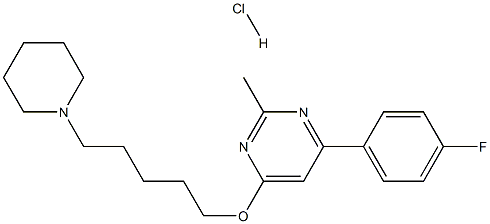 4-(4-fluorophenyl)-2-methyl-6-(5-piperidinopentyloxy)pyrimidine hydrochloride Struktur