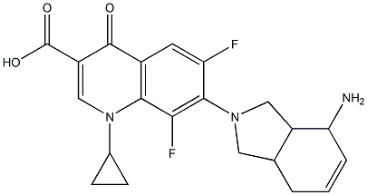 1-cyclopropyl-6,8-difluoro-4-oxo-7-(2-amino-8-azabicyclo(4.3.0)non-3-en-8-yl)quinoline-3-carboxylic acid Struktur