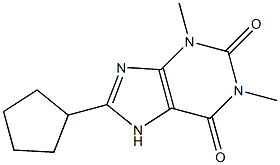 1,3-dimethyl-8-cyclopentylxanthine Struktur