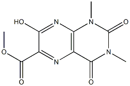 methyl 7-hydroxy-1,3-dimethyl-2,4-dioxo-1,2,3,4-tetrahydropteridine-6-carboxylate Struktur