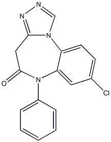 8-chloro-6-phenyl-4H-(1,2,4)-triazolo(4,3-a)(1,5)benzodiazepin-5(6H)-one Struktur