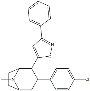 3-(4'-chlorophenyl)-2-(3'-phenylisoxazol-5'-yl)tropane Struktur