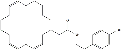 N-(2-(4-hydroxyphenyl)ethyl)arachidonamide Struktur