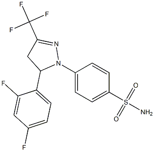 4-(5-(2,4-difluorophenyl)-4,5-dihydro-3-trifluoromethyl-1H-pyrazol-1-yl)benzenesulfonamide Struktur