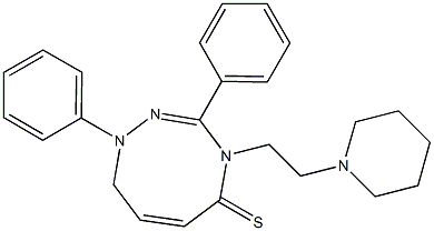 1,3-diphenyl-4-beta-piperidinoethyl-1,2,4-triazolino-5-thione Struktur