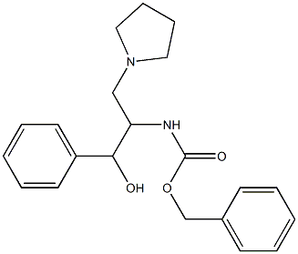 1-phenyl-2-benzyloxycarbonylamino-3-pyrrolidino-1-propanol Struktur