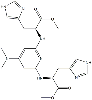 N,N'-(4-dimethylaminopyridine-2,6-diyl)-bis(histidine methyl ester) Struktur