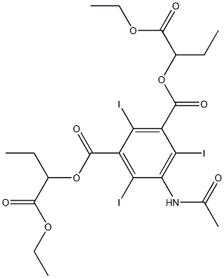 bis(1-(ethoxycarbonyl)propyl)-5-acetylamino-2,4,6-triiodoisophthalate Struktur