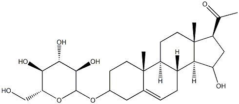 3-O-glucopyranosyl-3,15-dihydroxypregn-5-en-20-one Struktur