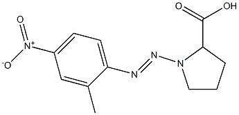 1-(2-(2-methyl-4-nitrophenyl)diaz-1-enyl)pyrrolidine-2-carboxylic acid Struktur