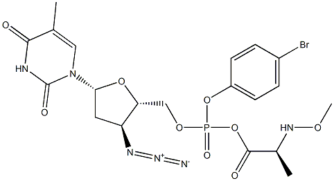 3'-azido-3'-deoxythymidine-5'-(4-bromophenyl methoxyalaninyl phosphate) Struktur