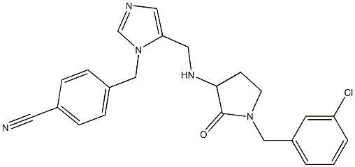 4-(5-((1-(3-chlorobenzyl)-2-oxopyrrolidin-3-ylamino)methyl)imidazol-1-ylmethyl)benzonitrile Struktur