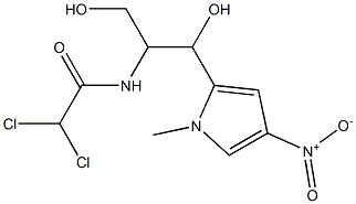 1-(1-methyl-4-nitropyrrol-2-yl)-2-dichloroacetamidopropane-1,3-diol Struktur