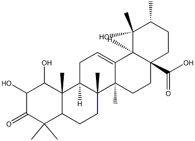 1,2,19-trihydroxy-3-oxo-12-ursen-28-oic acid Struktur