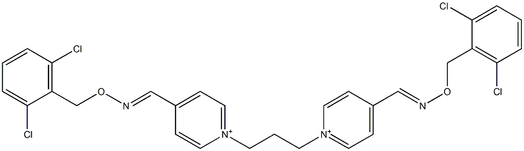 4,4'-bis-((2,6-dichloro-benzyloxyimino)methyl)-1,1'-propane-1,3-diyl-bis-pyridinium Struktur