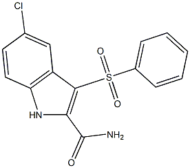 3-benzenesulfonyl-5-chloroindole-2-carboxamide Struktur