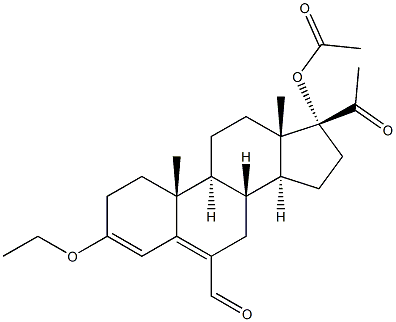 6-Formyl-3,17-dihydroxypregna-3,5-dien-20-one 17-acetate 3-ethyl ether Struktur