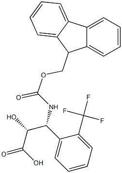 N-Fmoc-(2R,3R)-3-Amino-2-hydroxy-3-(2-trifluoromethyl-phenyl)-propanoic acid Struktur