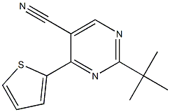 2-tert-butyl-4-thiophen-2-ylpyrimidine-5-carbonitrile Struktur