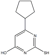 6-cyclopentyl-2-sulfanylpyrimidin-4-ol Struktur