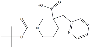 1-BOC-3-PYRIDIN-2-YLMETHYL-PIPERIDINE-3-CARBOXYLIC ACID Struktur